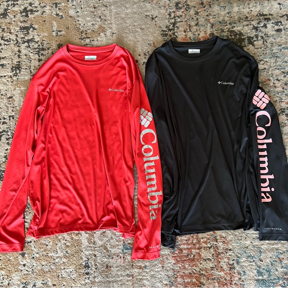 Two columbia long sleeve shirts